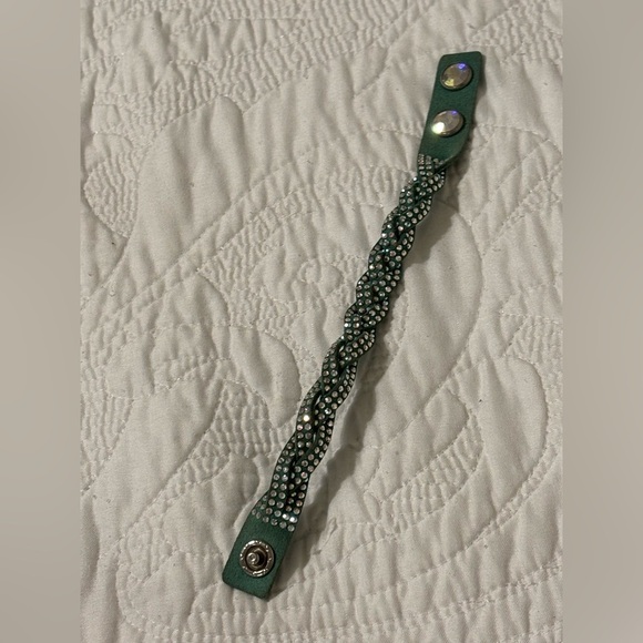 Swarovski and suede braided bracelet - Picture 2 of 3